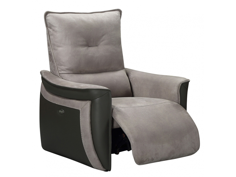 APOLLON - Fauteuil relax électrique 1 moteur tissu microfibre et PVC