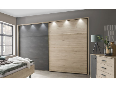 Liège - Armoire 2 portes coulissante avec éclairage  