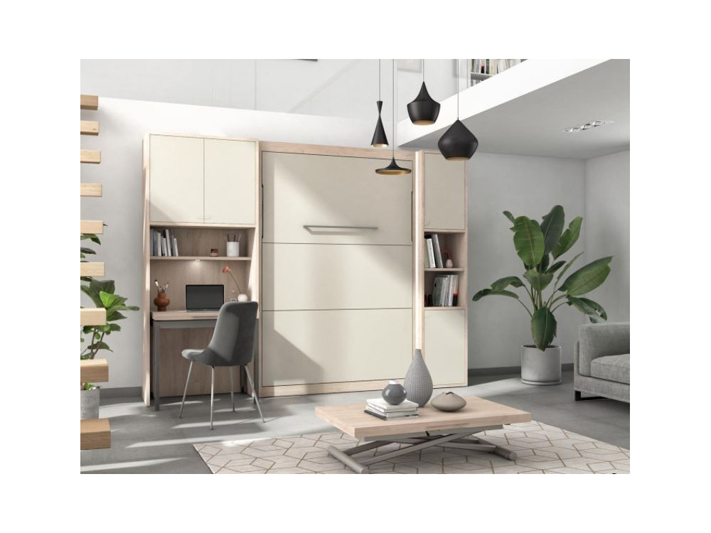 SMART - Armoire lit vertical avec bureau 