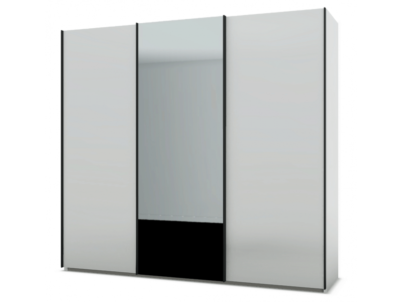 PERLA - Armoire 3 portes 1 porte miroir