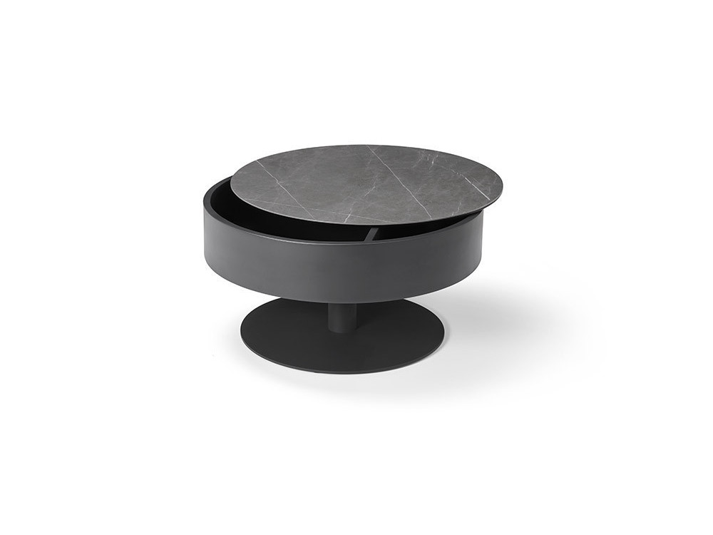 Circle - Table basse ronde avec coffre de rangement 