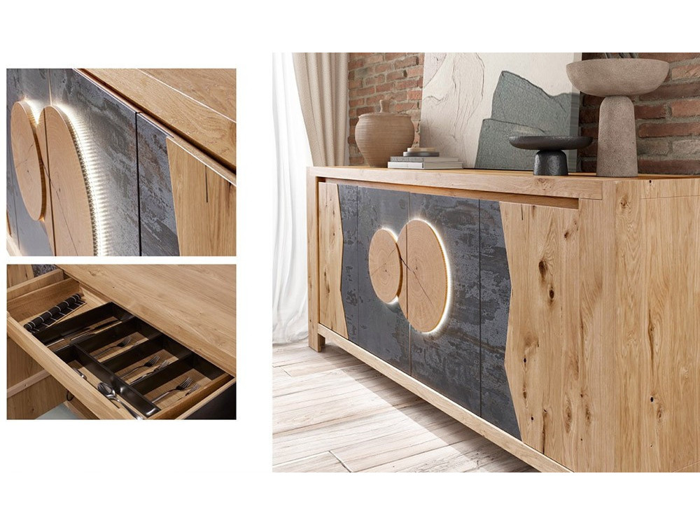 LAURAC - Enfilade 4 portes avec option éclairage  