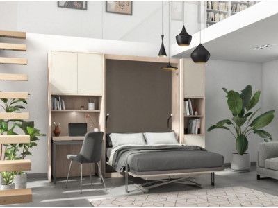 SMART - Armoire lit vertical avec bureau 