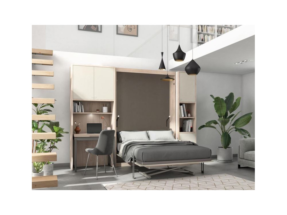 SMART - Armoire lit vertical avec bureau 