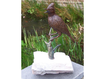 Oiseau sur rocher - Statue en bronze