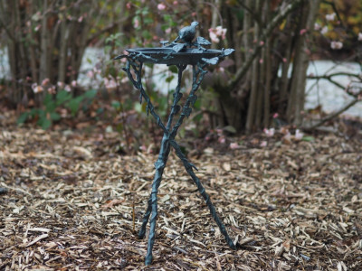 Bain d'oiseaux - Statue en bronze