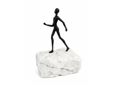 Bronze sur pierre naturelle 'Continue' - Statue en bronze