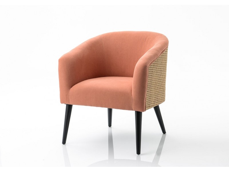 Fauteuil cannage rose ELODIE