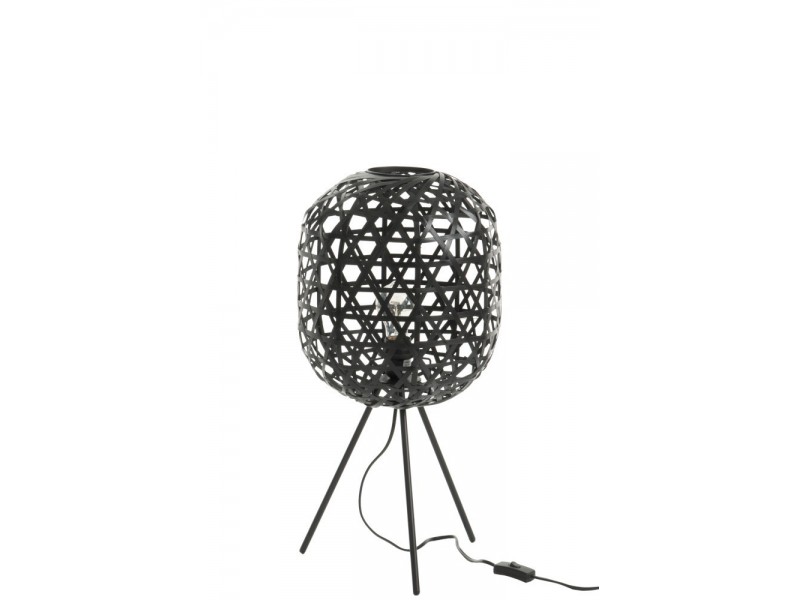 Lampe De Bureau Trepied Rond Bambou/Metal