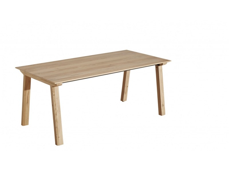 BROOK - Table 4 pieds 1 allonge de 100 cm en chêne massif