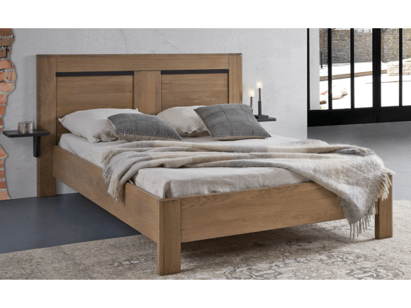 CANTIQUE - Lit pour couchage 140x190 cm chêne massif