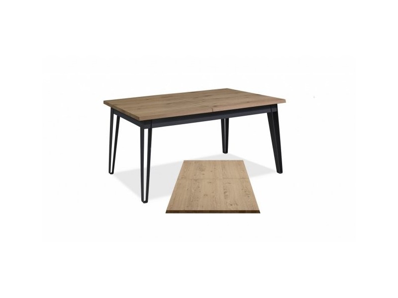 ETAPE - Table rectangle en 160 x 90 cm + allonge papillon de 60 cm