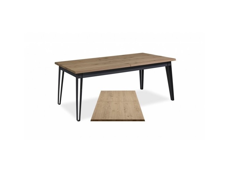 ETAPE - Table rectangle en 190 x 100 cm + allonge papillon de 80 cm