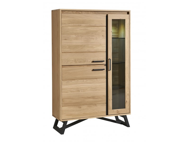 TOUAREG - Vitrine 1 porte verre 2 portes bois