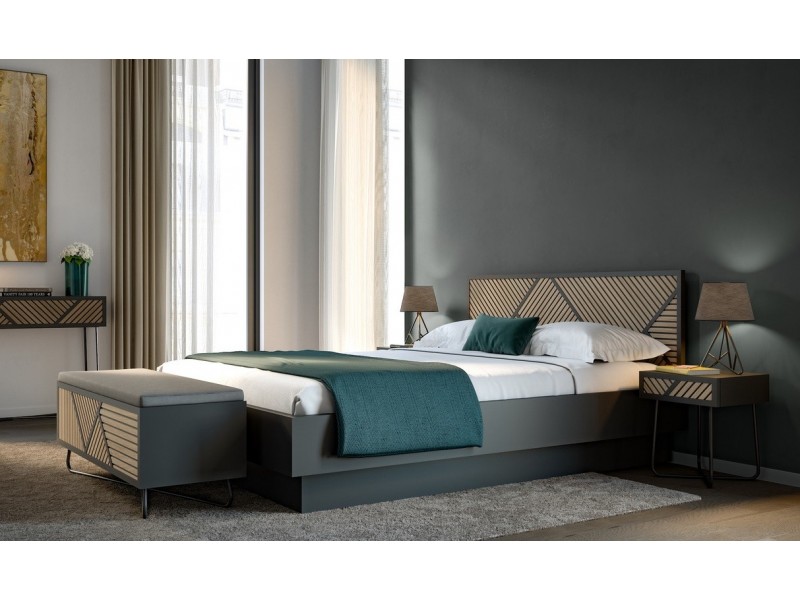 SEIDE - Base De Lit Pied Metal Pour Matelas 140 x 190 cm