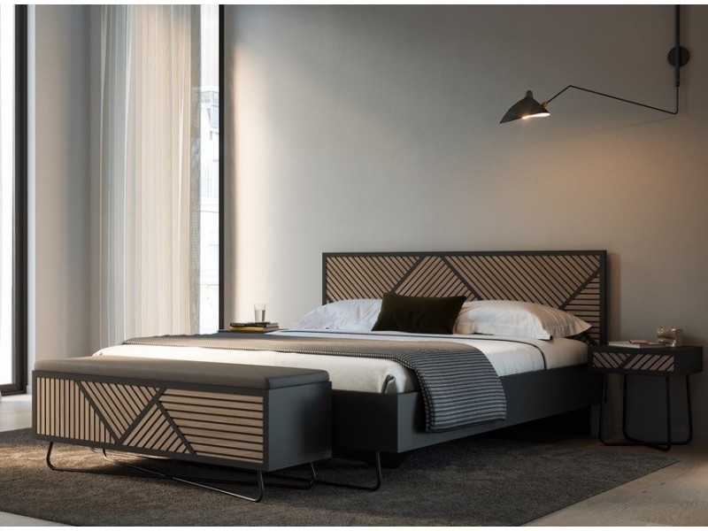 SEIDE - Base De Lit Pied Metal Pour Matelas 160  x 200 cm