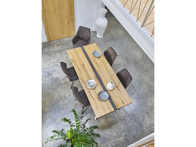 Table repas rectangulaire insert béton 160 cm x 90 cm / BROOKS - COUTURE