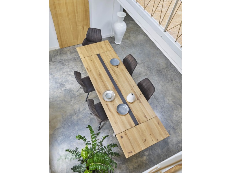 Table repas rectangulaire insert béton 180 cm x 90 cm / BROOKS - COUTURE