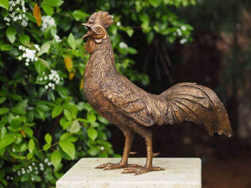 Statue en bronze : Coq