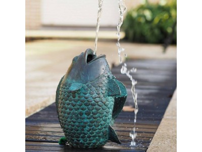 Statue en bronze : Poisson Fontaine Vers le Haut