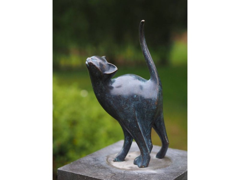 Statue en bronze : Chat Dos Rond