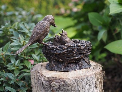 Statue en bronze : Nid d oiseaux