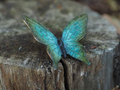 Statue en bronze : Papillon vert