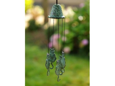 Statue en bronze : Carillons avec des chats
