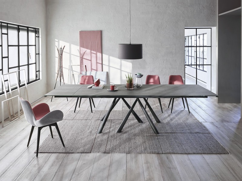 Table de séjour céramique et métal RACINE