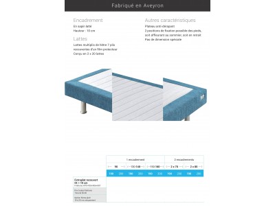 Sommier Fixe EXTRAPLAT RECOUVERT TECHNILAT 