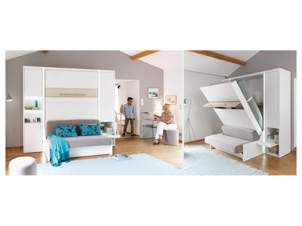 Armoire - Lit verticale avec banquette MAGIK 