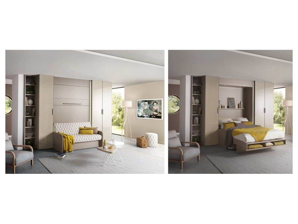 Armoire - Lit verticale avec banquette MAGIK 