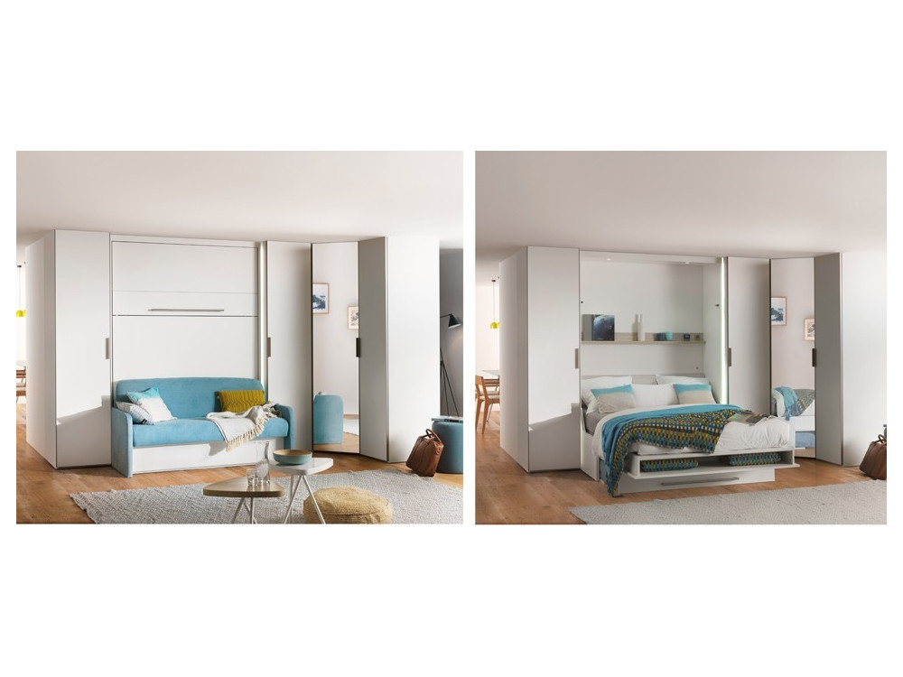 Armoire - Lit verticale avec banquette MAGIK 