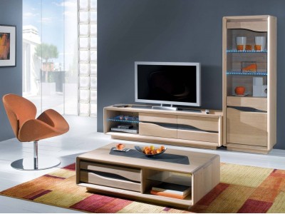 Meuble TV 2 portes coulissantes + 1 niche – Ceram Atelier de Langres 