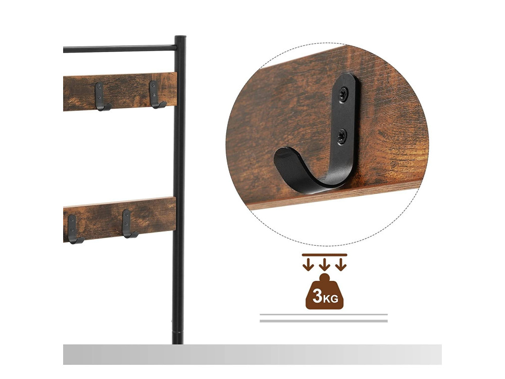 Porte-manteau de couloir et Banc avec étagères 