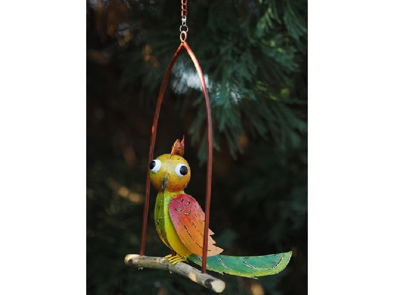 Décoration métal : Oiseau coloré