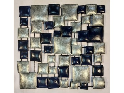 Décoration métal : Déco murale argent et bleu