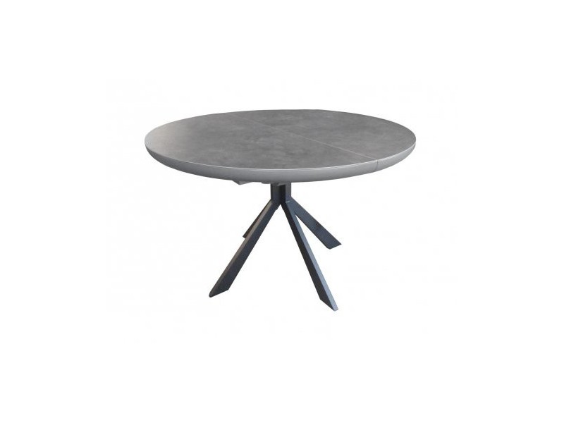 CONCEPT - Table ronde 1 allonge centrale papillon 40 cm plateau céramique