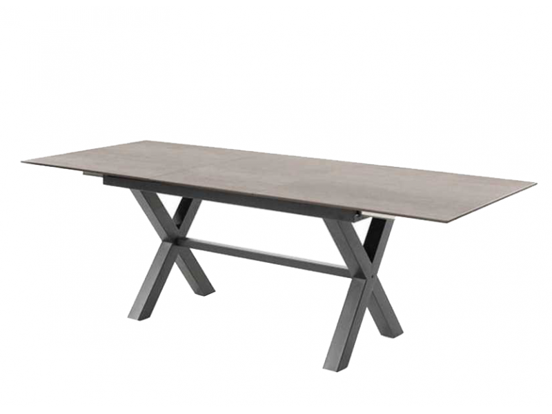 FORCE - Table C avec 1 allonge centrale de 60 cm en céramique
