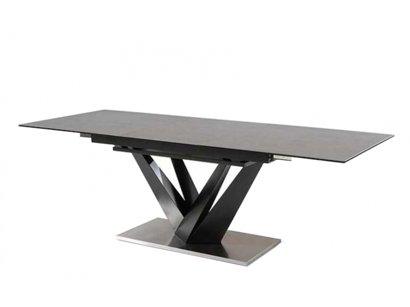 FORCE - Table D avec 1 allonge centrale de 60 cm en céramique